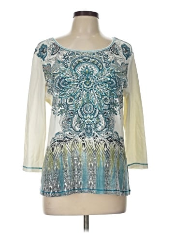 Christopher & Banks 3/4 Sleeve T-Shirt (view 1)