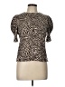 Lucy Paris Animal Print Brown Short Sleeve Turtleneck Size L - photo 1