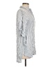 Thread & Supply 100% Rayon Stripes Silver 3/4 Sleeve Button-Down Shirt Size L - photo 4