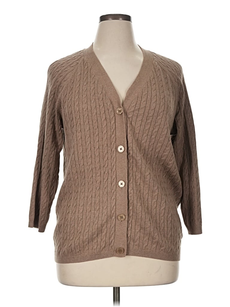 Pre-owned Talbots Outlet Cardigan Sweater In Brown