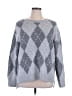 Pink Rose Argyle Gray Pullover Sweater Size XL - photo 1