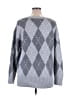 Pink Rose Argyle Gray Pullover Sweater Size XL - photo 2