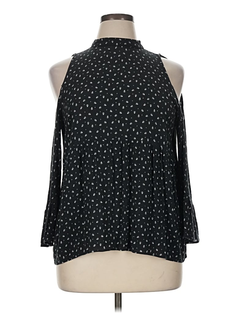 Pre-owned American Eagle Outfitters 3/4 Sleeve Blouse In Black