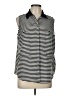 Daisy Fuentes 100% Polyester Stripes Black Sleeveless Blouse Size L - photo 1