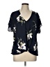 Weston 100% Polyester Blue Short Sleeve Blouse Size L - photo 1