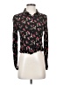 Zara Floral Black Long Sleeve Blouse Size XS - photo 1