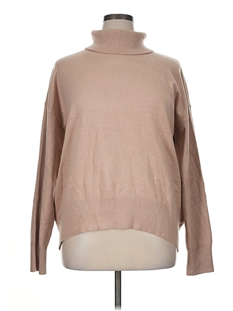 Pre-owned Zeagoo Turtleneck Sweater In Tan