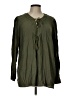 Torrid 100% Rayon Green Long Sleeve Henley Size Lg Plus (0) - photo 1