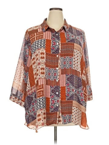 Rose + Olive 3/4 Sleeve Blouse (view 1)