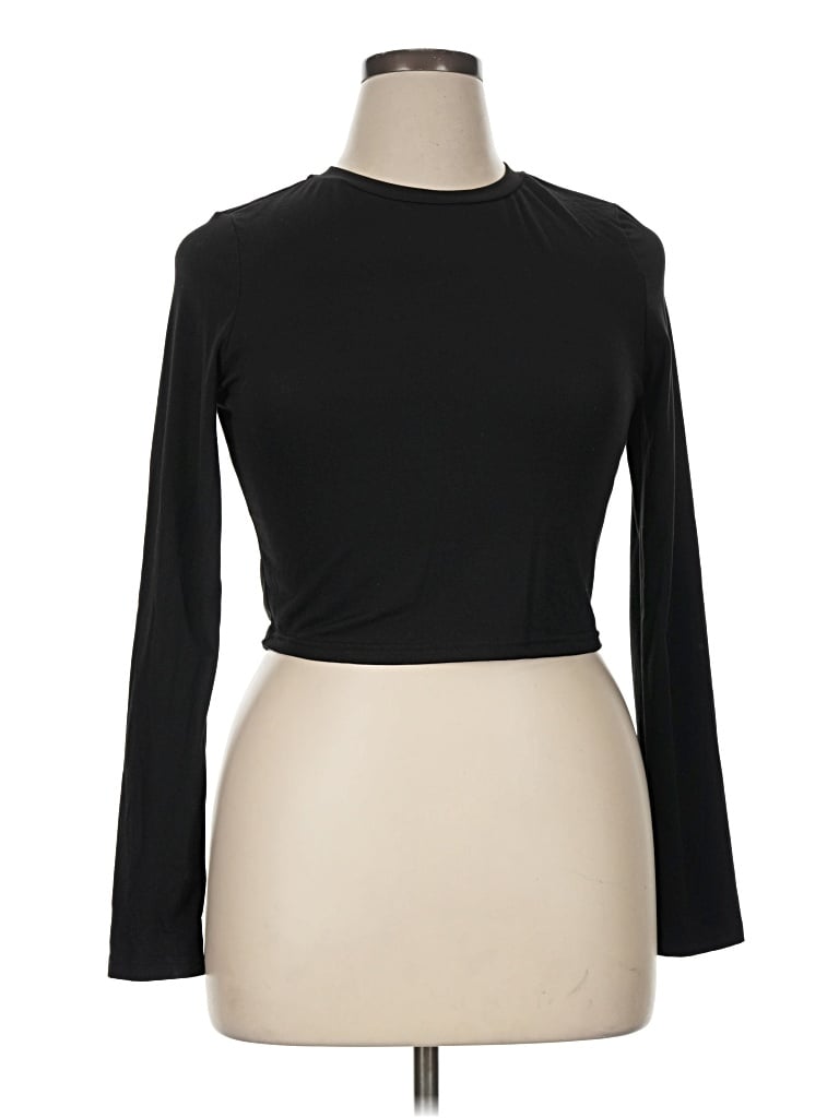Pre-owned Shein Long Sleeve T-shirt In Black