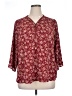 Maurices 100% Polyester Floral Burgundy 3/4 Sleeve Blouse Size 1X - photo 1