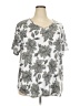 Knapp Studio Floral Silver Short Sleeve T-Shirt Size 3X - photo 1