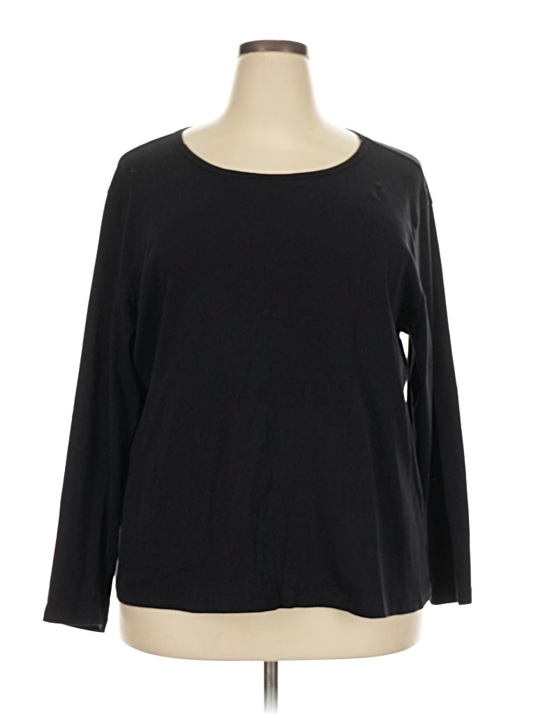 Pre-owned St. John's Bay 3/4 Sleeve T-shirt In Black