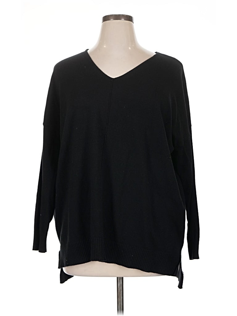 Pre-owned C Established 1946 Long Sleeve Top Black V-neck Tops