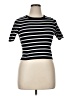 Happily Grey 100% Polyester Stripes Black Short Sleeve Turtleneck Size XL - photo 1