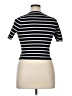 Happily Grey 100% Polyester Stripes Black Short Sleeve Turtleneck Size XL - photo 2