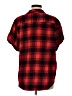 Express Plaid Red Short Sleeve Button-Down Shirt Size M - photo 2