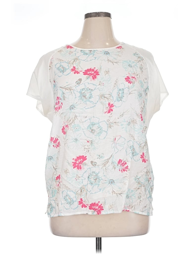 Pre-owned Van Heusen Short Sleeve Blouse In White