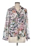 Violet & Claire 100% Polyester Floral White Silver Long Sleeve Blouse Size M - photo 1