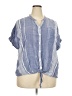 DASH Blue Short Sleeve Blouse Size 3X - photo 1