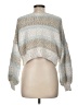 Debut 100% Polyester Stripes Silver Pullover Sweater Size M - photo 2