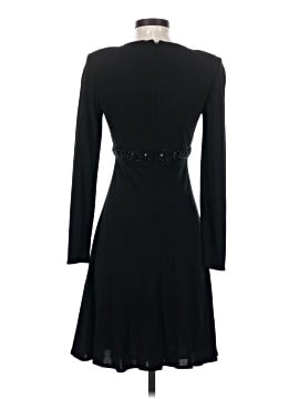 long sleeve long ruched dress Green Long Sleeve Ruched Jersey V-Neck Gown