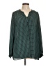 Laundry by Shelli Segal 100% Polyester Houndstooth Teal Long Sleeve Blouse Size L - photo 1