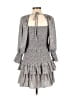 She + Sky 100% Polyester Tweed Gray Casual Dress Size L - photo 2