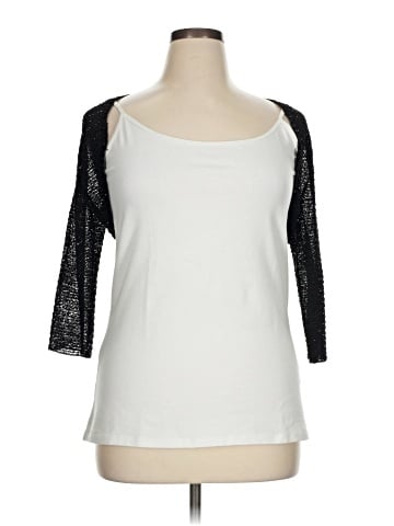 Carmen Marc Valvo Collection 3/4 Sleeve Top (view 1)