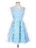 Rare Editions 100% Polyester Stars Blue Cocktail Dress Size 16 - photo 1