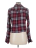 Sim & Sam 100% Rayon Plaid Burgundy Long Sleeve Blouse Size M - photo 2