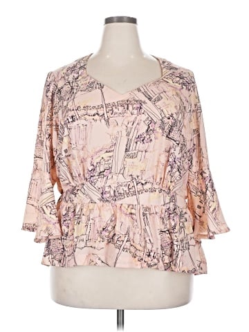 Melissa McCarthy Seven7 3/4 Sleeve Blouse (view 1)
