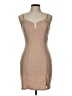 Almost Famous Solid Tan Cocktail Dress Size L - photo 1