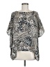 Marla Wynne 100% Polyester Paisley Gray Short Sleeve Blouse Size M - photo 1