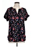 Talbots 100% Polyester Floral Black Short Sleeve Blouse Size L - photo 1