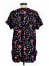 Talbots 100% Polyester Floral Black Short Sleeve Blouse Size L - photo 2