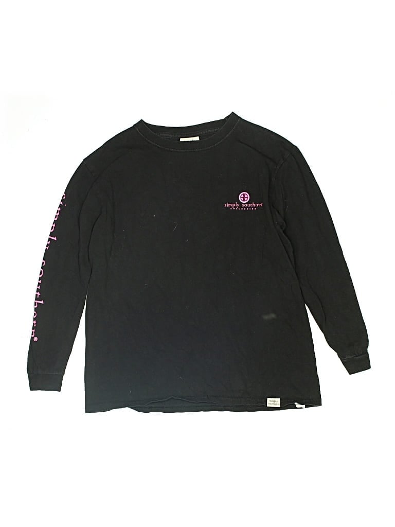 Pre-owned Simply Southern Kids' Long Sleeve T-shirt In Black