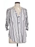 Torrid 100% Modal Stripes Gray 3/4 Sleeve Blouse Size Lg Plus (0) - photo 1