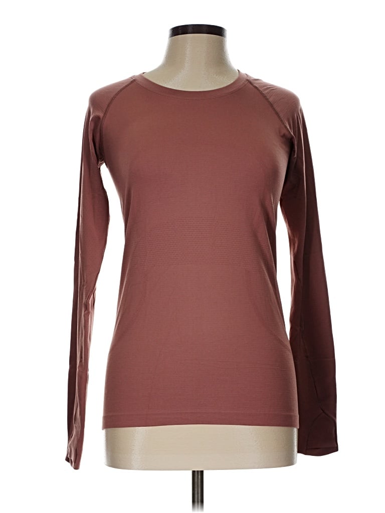Pre-owned Lululemon Athletica Long Sleeve T-shirt In Brown
