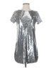 VICI 100% Polyester Metallic Silver Cocktail Dress Size S - photo 1
