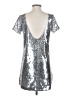 VICI 100% Polyester Metallic Silver Cocktail Dress Size S - photo 2