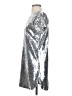 VICI 100% Polyester Metallic Silver Cocktail Dress Size S - photo 5
