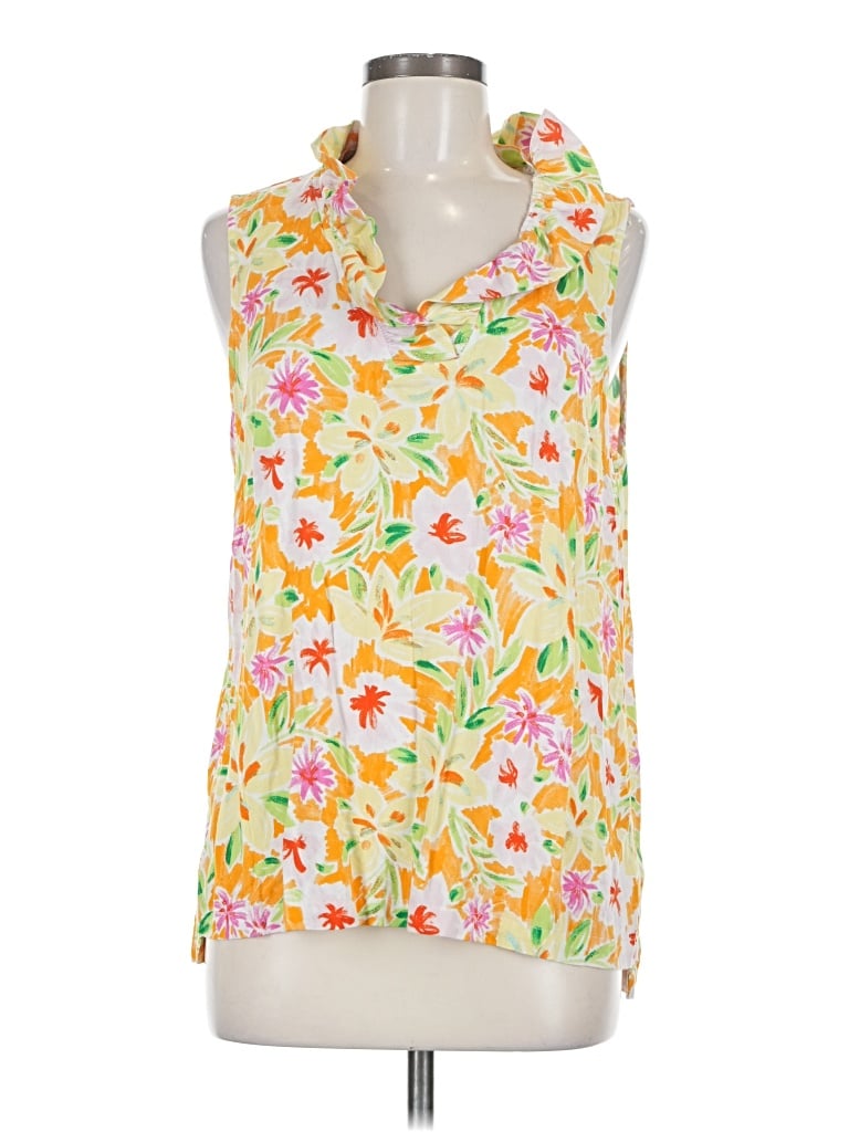 Pre-owned Crown & Ivy Sleeveless Blouse In Yellow