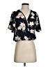 Sienna Sky 100% Polyester Floral Black Short Sleeve Blouse Size S - photo 1