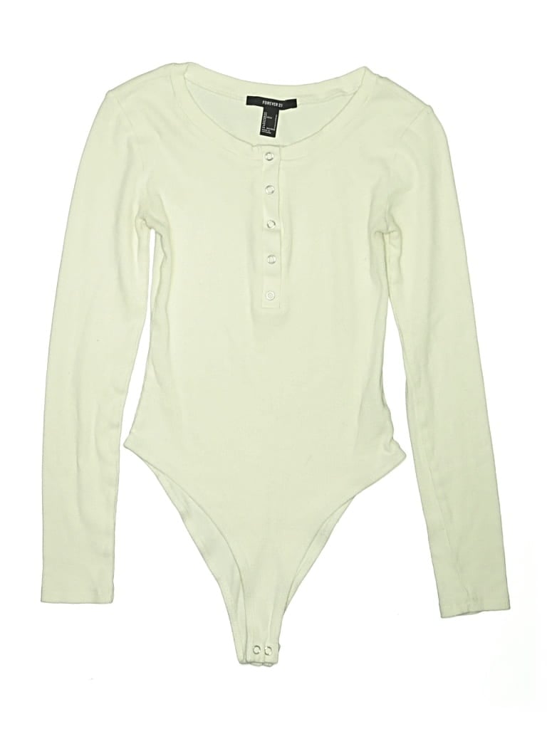 Pre-owned Forever 21 Bodysuit In Ivory