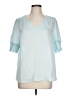 Lucky & Coco 100% Polyester Teal Short Sleeve Blouse Size L - photo 1