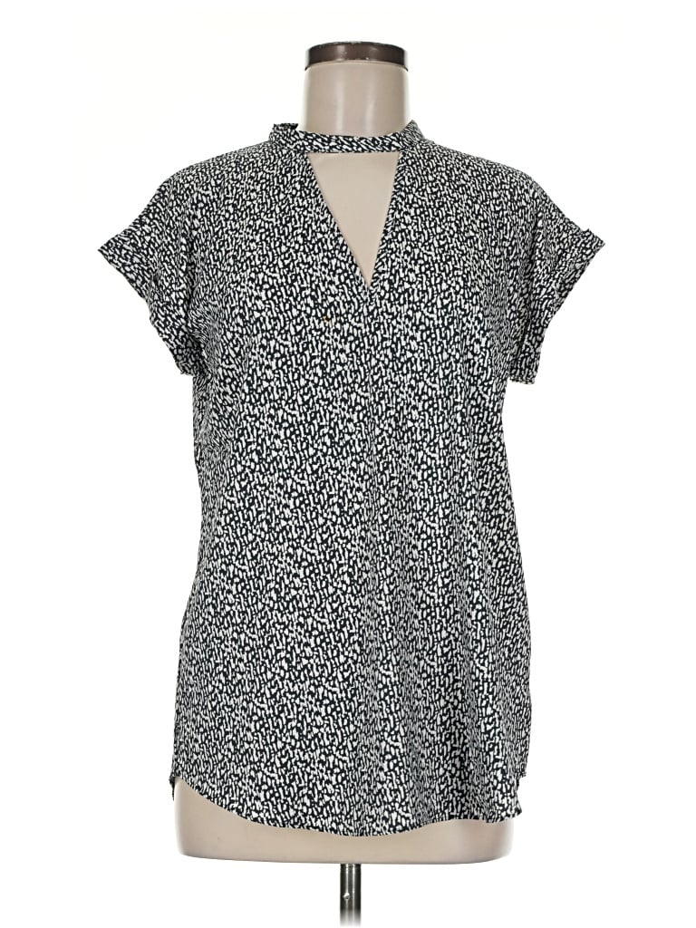 Pre-owned Express Short Sleeve Blouse In Gray