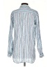 Gap 100% Linen Stripes Blue Long Sleeve Blouse Size S - photo 2