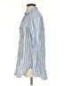 Gap 100% Linen Stripes Blue Long Sleeve Blouse Size S - photo 5