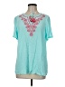 Torrid 100% Rayon Teal Short Sleeve Blouse Size Med Plus (00) - photo 1